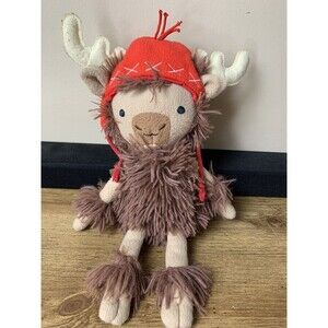 Hallmark MopTops Moose Shaggy Brown Plush Stuffed Animal Toy